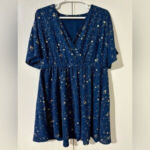 BloomChic Deep Blue Embellished Knee-Length Sundress